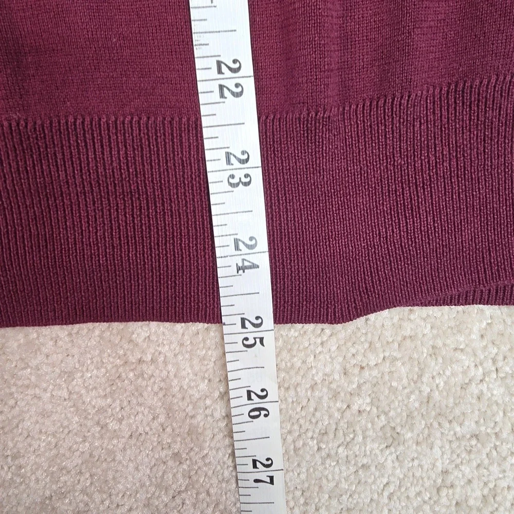Polo Ralph Lauren Mens Pima Cotton‎ V-Neck Sweater Burgundy Maroon Pony Logo M